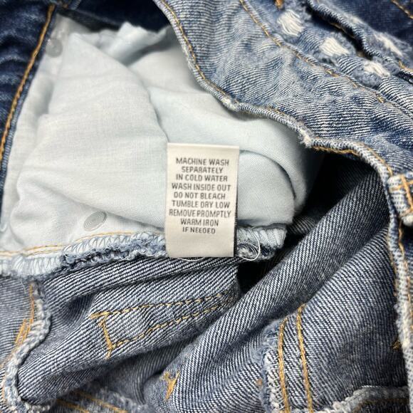 RSQ Jeans Womens 28 Distressed 90s High Waist Blue Denim Baggy Grunge Y2K Skater - Picture 7 of 8